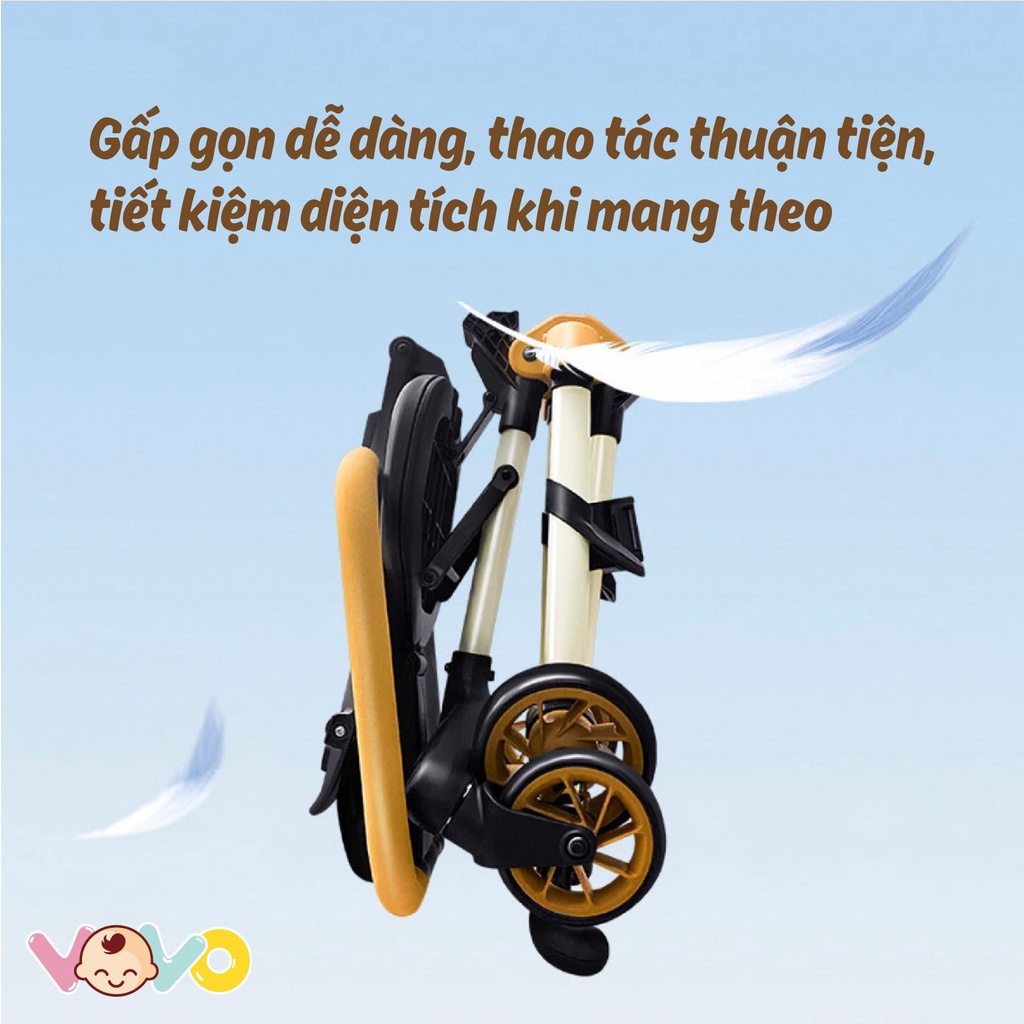 Xe Đẩy VoVo Gấp Gọn Đảo Chiều Siêu Tiện Lợi Cho Bé - Hàng Chính Hãng (BẢO HÀNH 12 THÁNG)