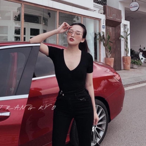 Áo body cổ tim chất bozip siêu co dãn 3 màu xinh vanmiushop