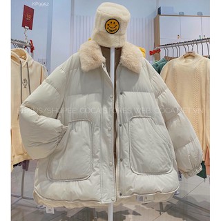 [KP9952]🐮 Áo khoác phao béo cổ lông phong cách Hàn Quốc (Có sẵn/ảnh thật)