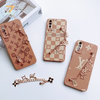 Zymello Ốp lưng Oppo Realme C35 C31 C11 C21Y C21 C20 C17 C15 C12 C11 2021 Realme 5 5i 6i 9i Narzo 30A 20A 50i Vòng đeo tay thương hiệu thời trang Vỏ điện thoại silicon