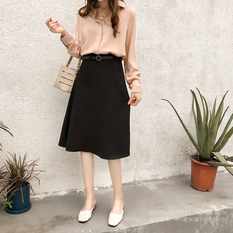 Áo Sơ Mi Tay Dài Dáng Rộng Cài Nút Thời Trang Công Sở Cho Bạn Gái