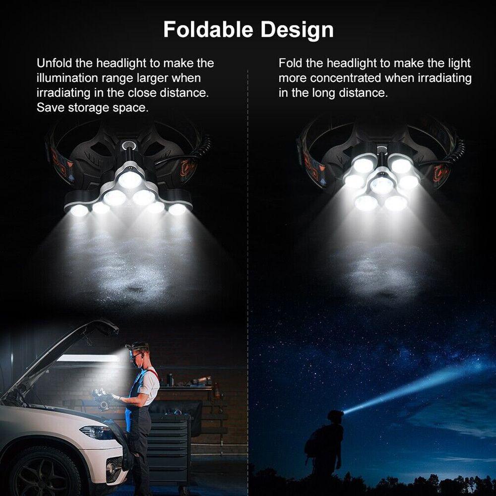 Đèn LED Đeo Đầu 7 Bóng Có Cảm Biến Kết Nối USB