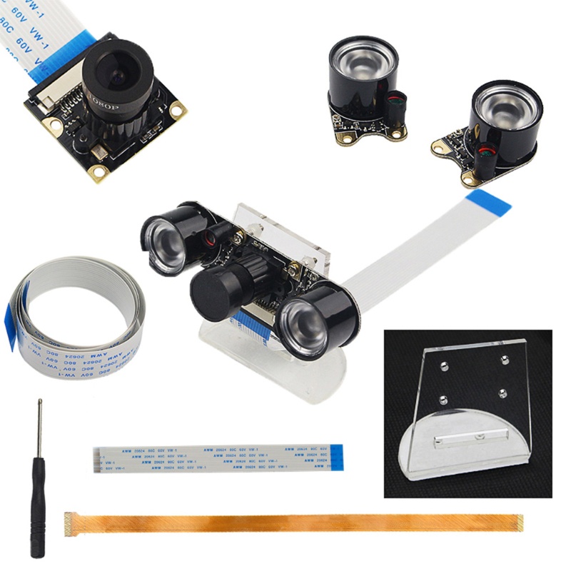 char 7in1 Raspberry Pi camera Kit focus Verstelbare infrared Nachtzicht black camera