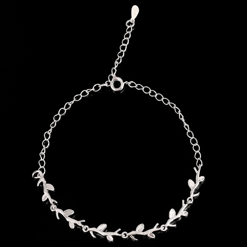 Women's Fashion Bracelet Leaf Twig Silver Plated Bracelet Simple Jewellery