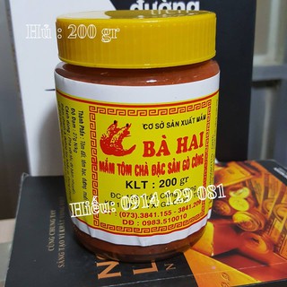 Mắm tôm chà Bà Hai 200g/ 1 hủ