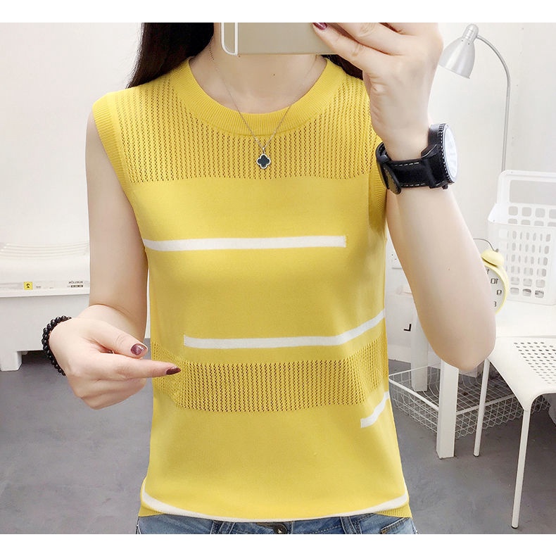 Áo Nữ Không Tay Chất Liệu Lụa Mát Thiết Kế Mới Thời Trang