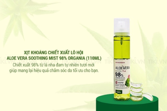 ♥️Xịt Khoáng Chiết Xuất Lô Hội Aloe Vera Soothing Mist 98