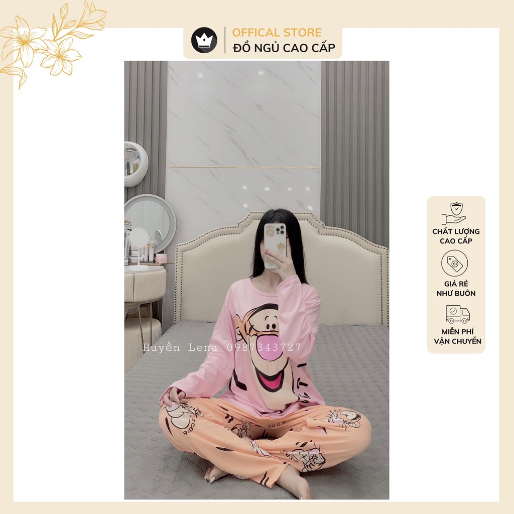 Bộ đồ nữ chất cotton hình dễ thương,chất vải mềm mại thoáng mát | BigBuy360 - bigbuy360.vn