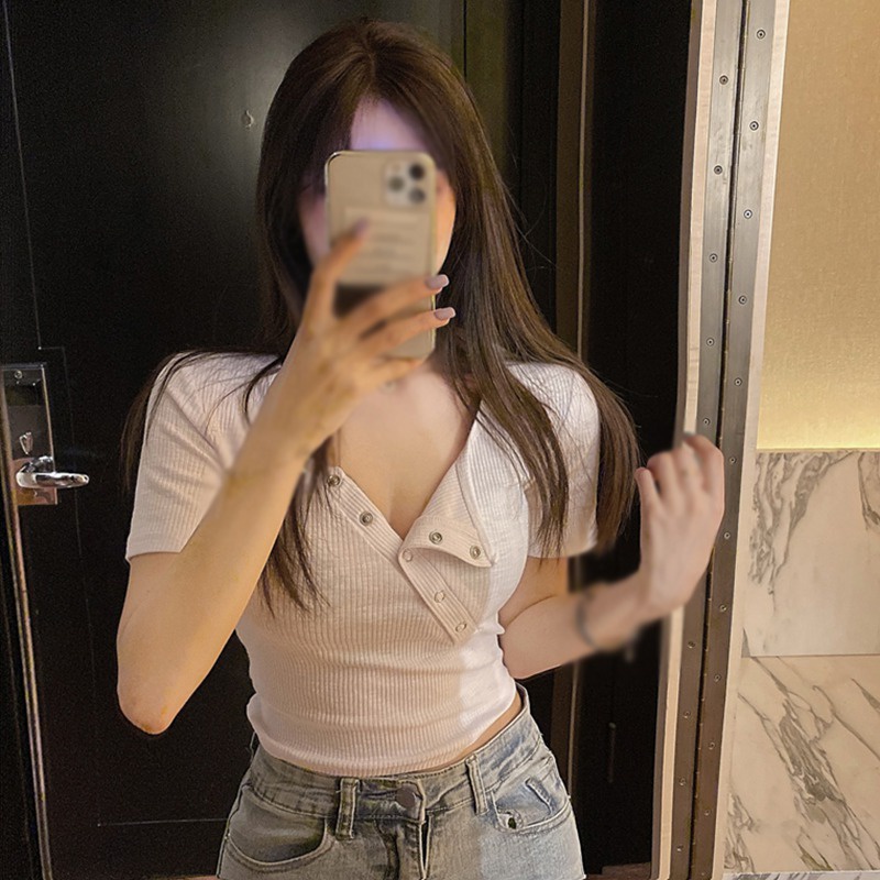 Áo thun lửng tay ngắn thời trang dành cho nữ