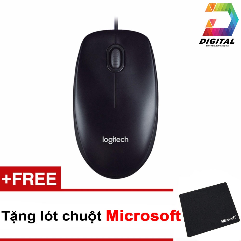 Combo Chuột Logitech B100 Chính Hãng Tặng Lót Chuột Cao Cấp