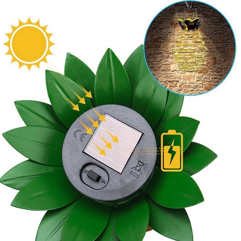 Dây Đèn Led 25 Bóng Hình Quả Dứa Năng Lượng Mặt Trời