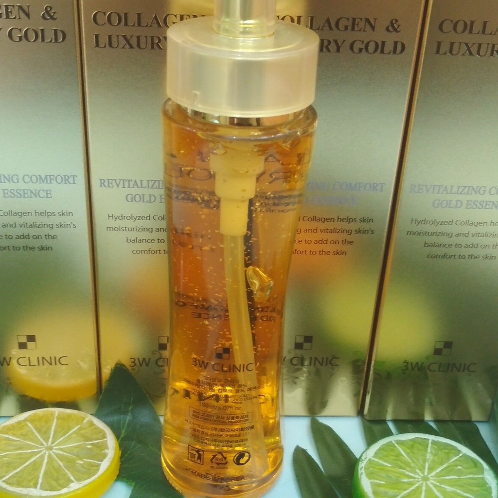 MỸ PHẨM DƯỠNG DA TINH CHẤT 24K MỸ PHẨM HÀN QUỐC CHÍNH HÃNG 24K ESSENCE 3W CLINIC COLLAGEN & LUXURY GOLD REVITALIZING