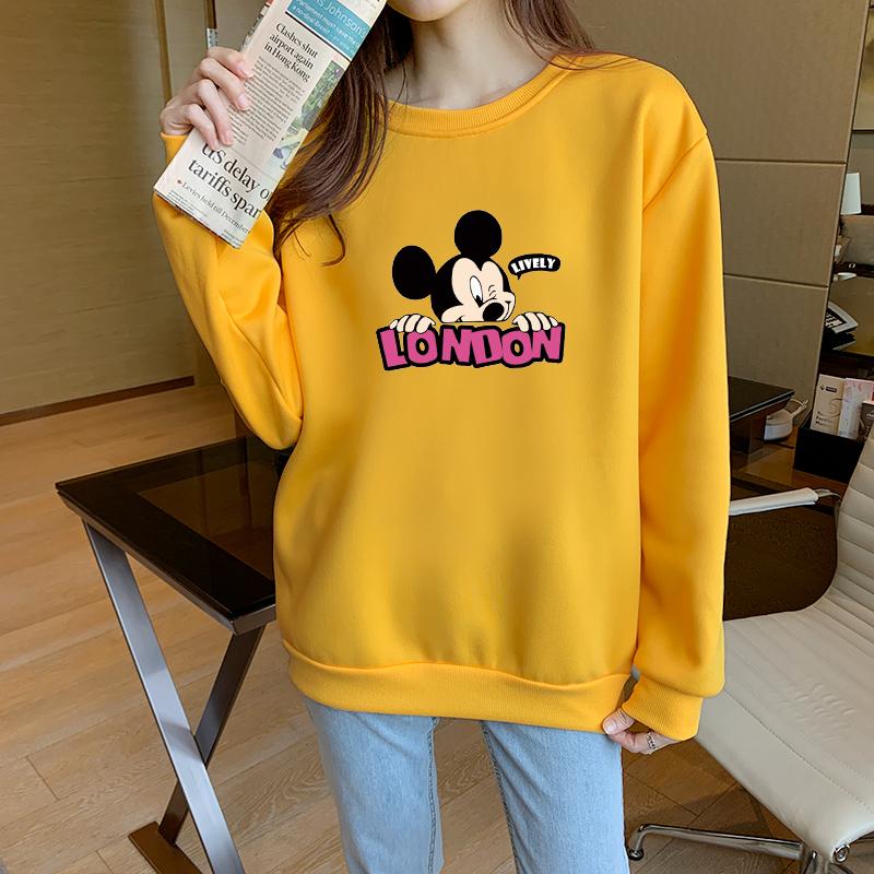 NRVP Áo tay dài cổ tròn phong cách Hàn Quốc trẻ trung cho nữ