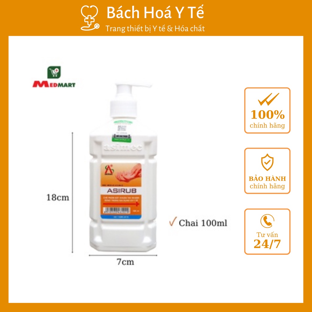 Dung dịch sát khuẩn, nước rửa tay khô chính hãng Asirub 500ml