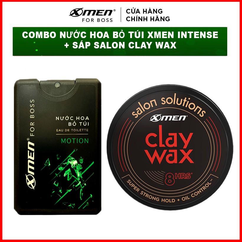 Combo Nước hoa bỏ túi Xmen for Boss Motion 18ml + Sáp vuốt tóc X-Men Salon Solutions Clay Wax 70g