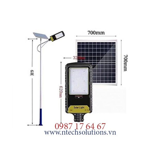 Đèn năng lượng mặt trời Jindian- Đèn đường JD-798 Công suất 300W Khung Nhôm, Chip Led "SMD" - BH 02 Năm