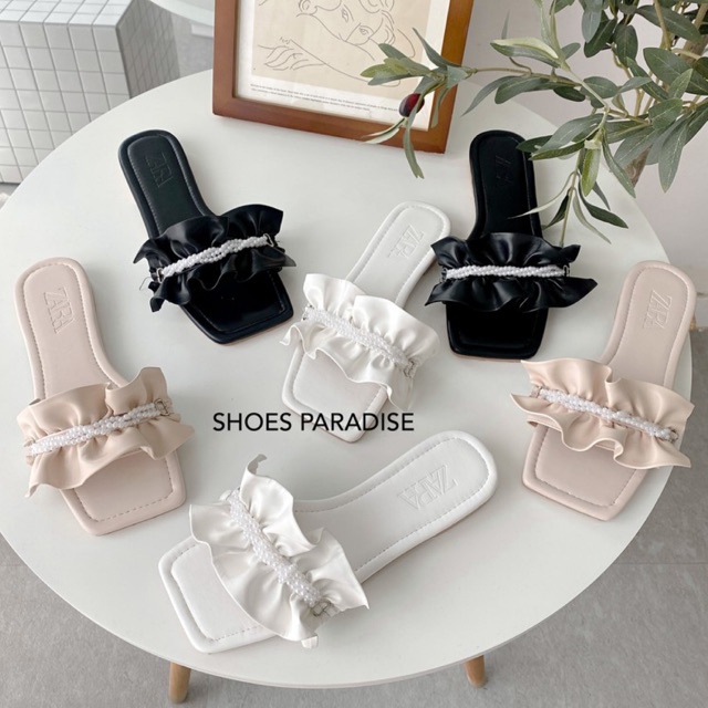Dép nữ quai ngang kiểu đế bệt thời trang đẹp cute SHOES PARADISE DB12