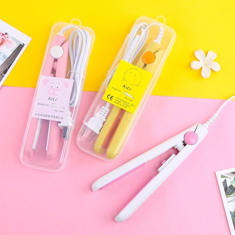 [Siêu Sale] Máy ép, uốn tóc mini  kèm hộp nhựa siêu xinh ( giao màu ngẫu nhiên )-  supersale365