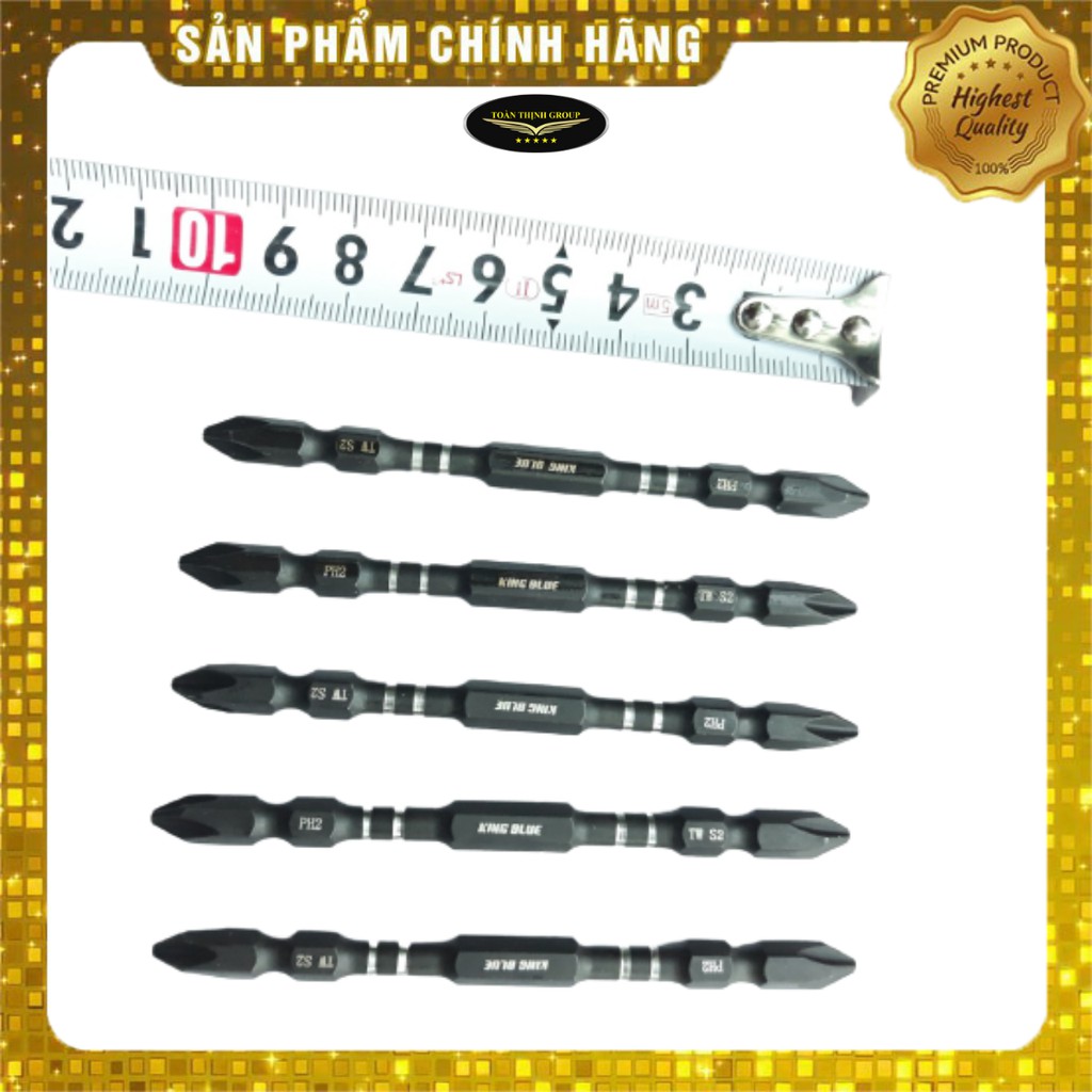 Đầu Bắn Vít 4 Cạnh  PH2 100mm Kingblue Có Từ, Chất Liệu Thép Cao Cấp Cho Độ Bền Cao Gấp Chục Lần