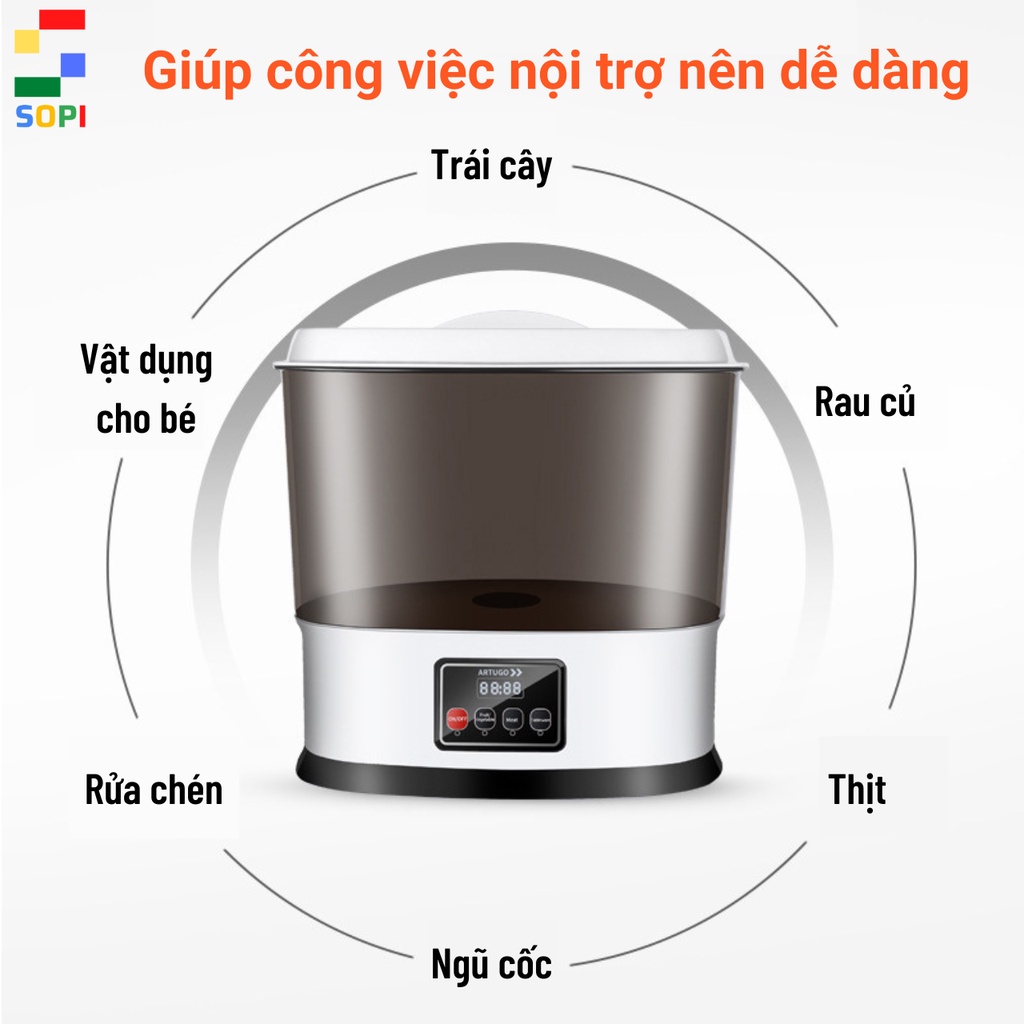 Máy Rửa Rau Củ Quả, Máy Khử Độc Thực Phẩm Bằng Sục Ozone 10, SONETS.