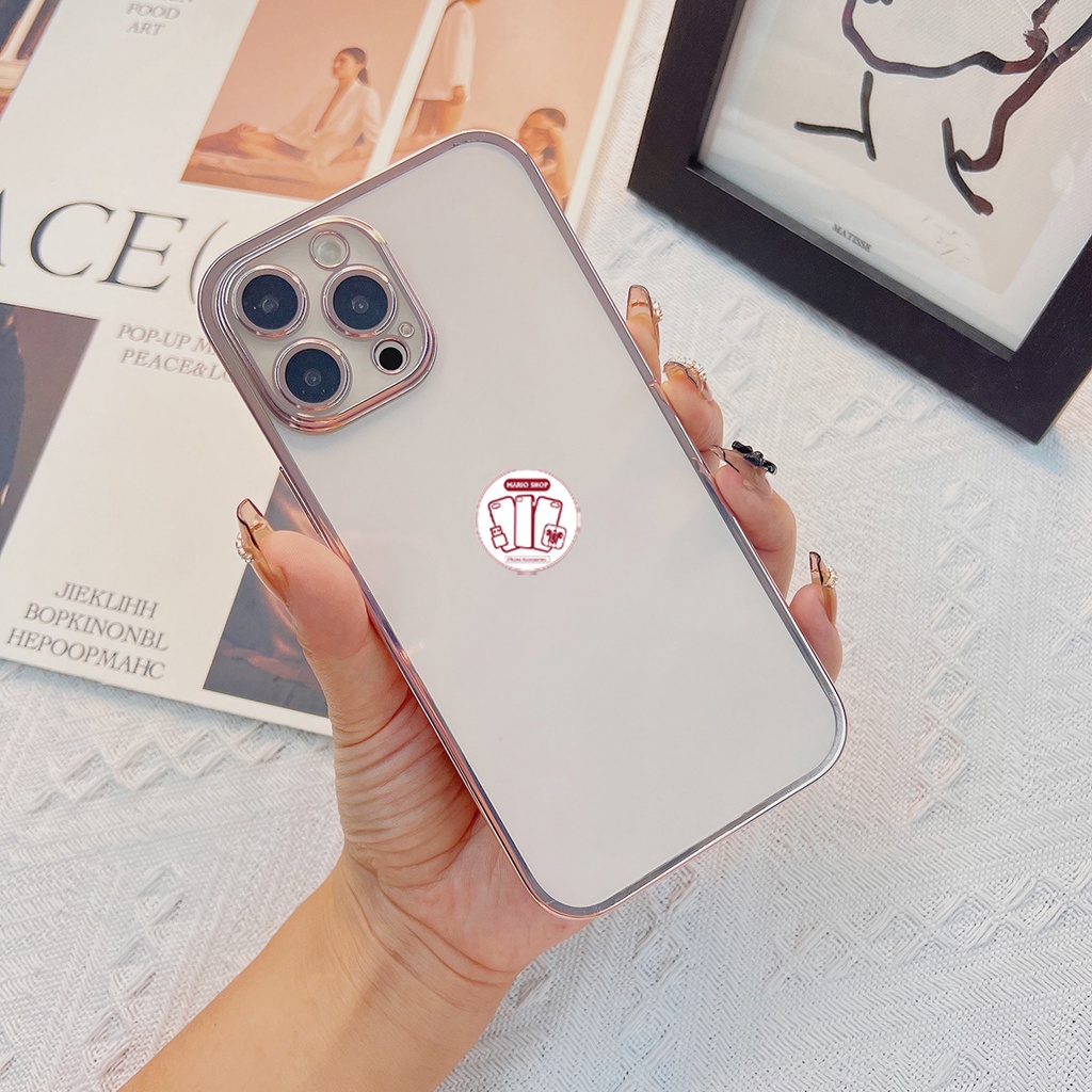 Ốp Viền Si Dẻo Cạnh Vuông Bảo Vệ Camera Cao Cấp Real Sky iP 13 13 Pro 13 Promax