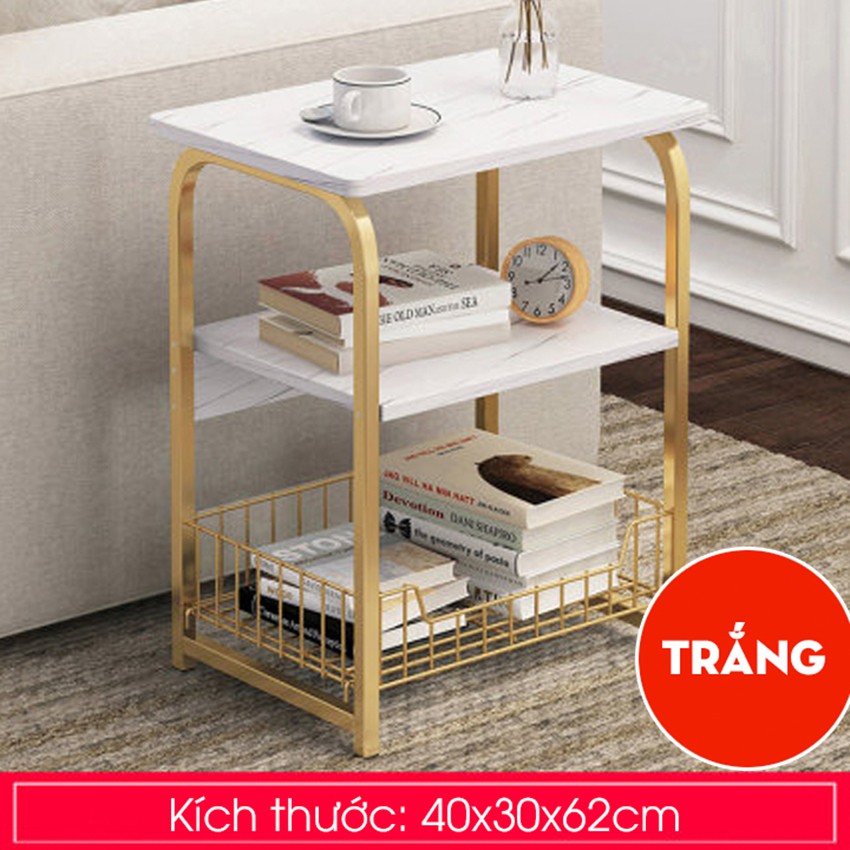 Bàn trà cafe sofa phòng khách phong cách hiện đại Bàn trà gỗ MDF có giá để sách