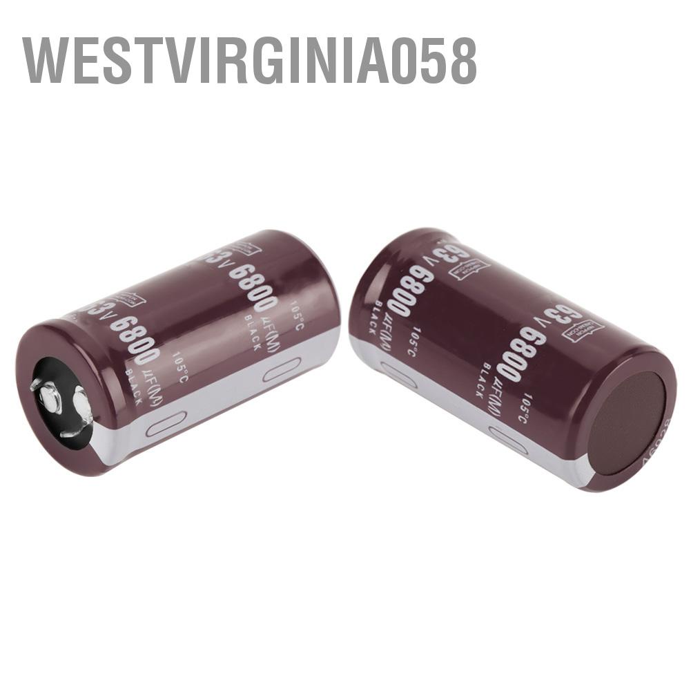 Westvirginia058 2pcs 63V 6800uF Electrolytic Capacitor 25 × 50mm 105℃