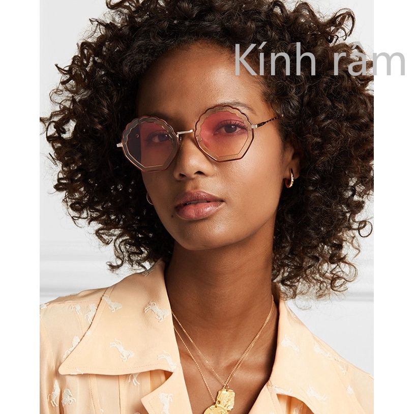 Kính mát gọng hình đa giác phong cách cổ điển thời trang cho nữ