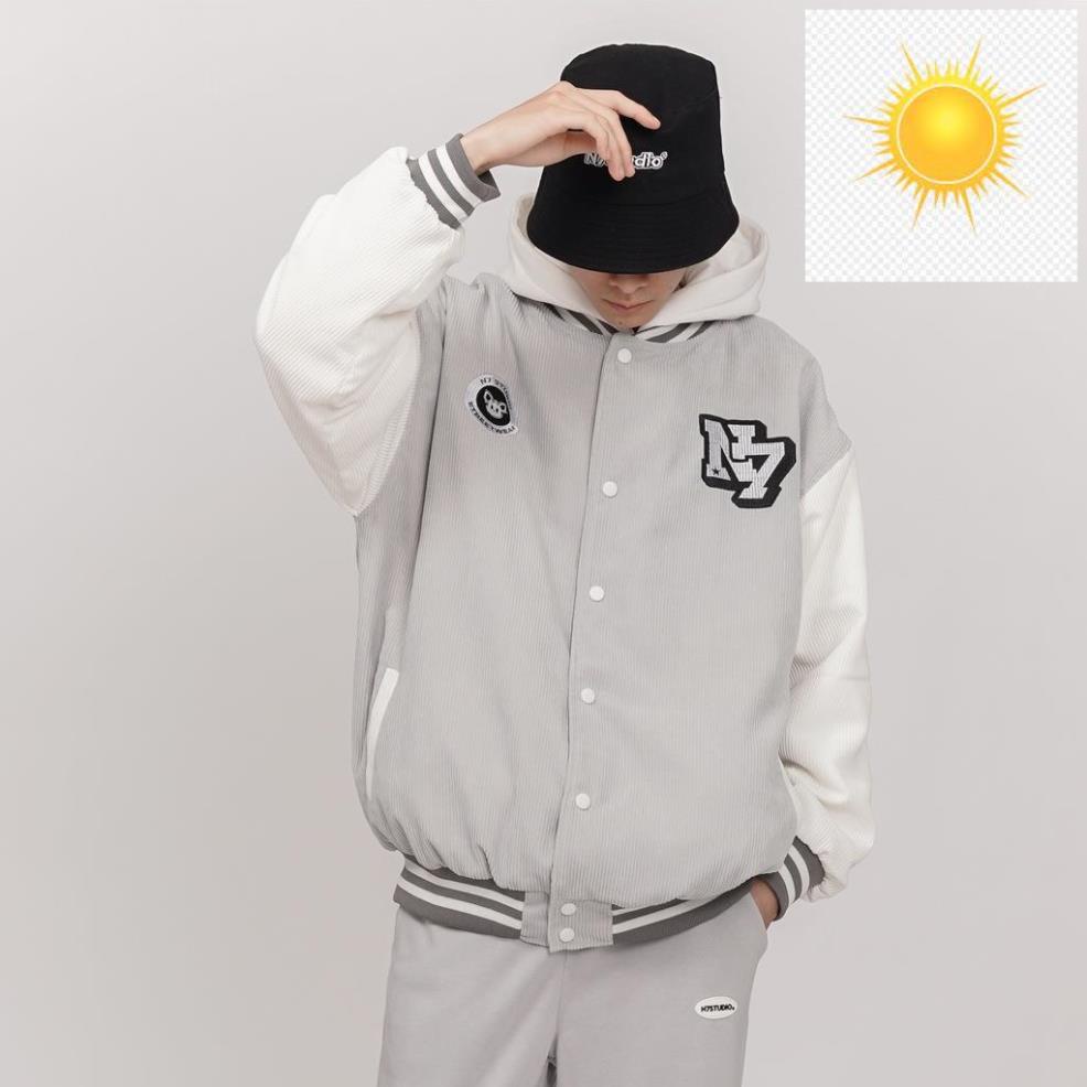 Áo Khoác Varsity Jacket N7 STUDIO bomber bóng chày basic nam nữ form rộng Local Brand