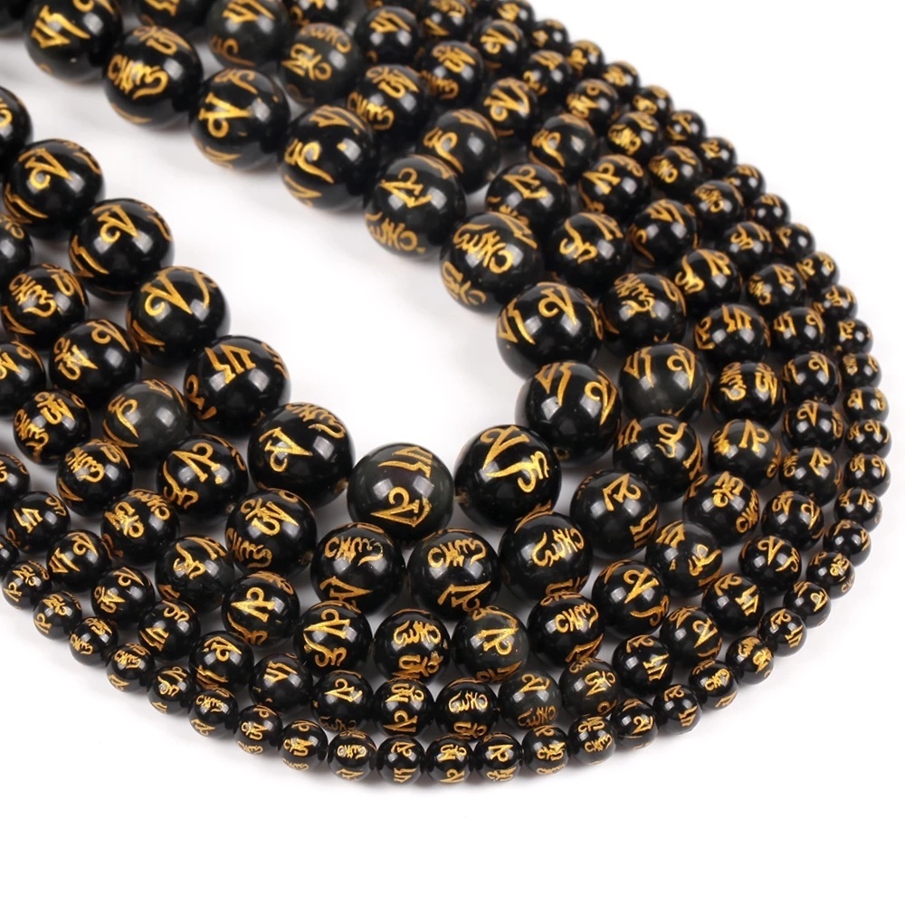 Set 50 / 100 Hạt Charm Phật Màu Đen 8mm-14mm
