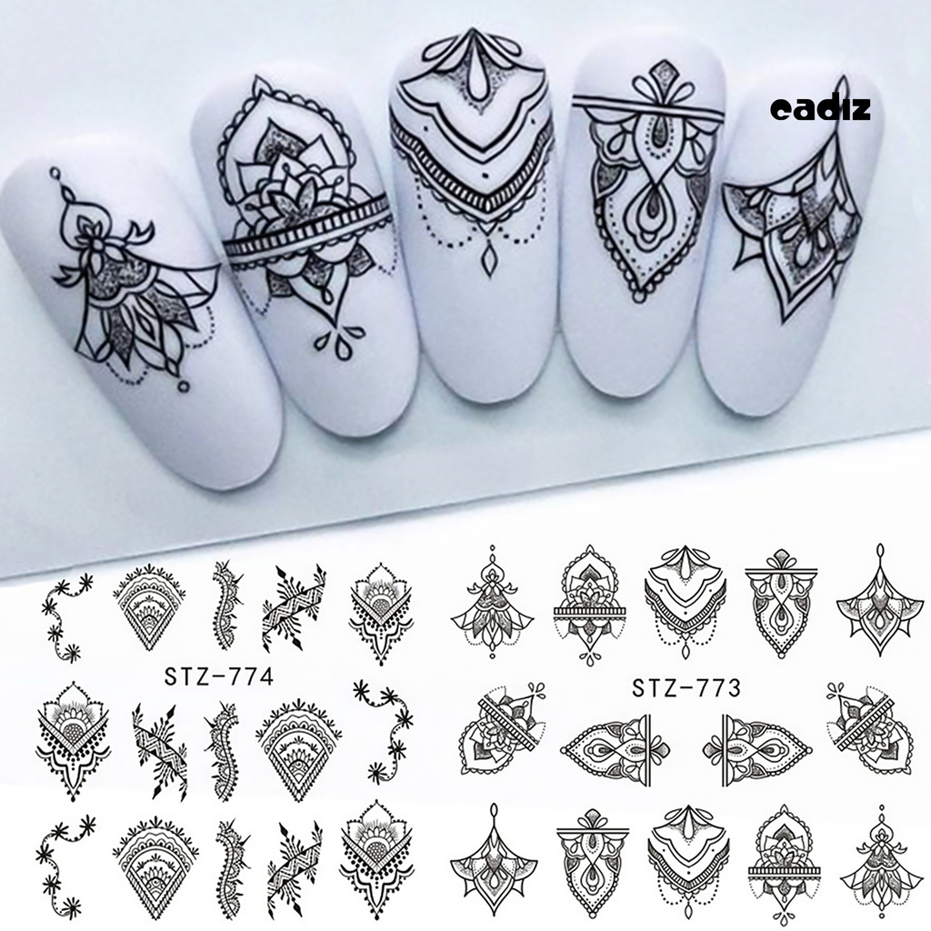 Nhãn Dán Móng Màu Đen Đơn Giản Lâu Trôi Thời Trang