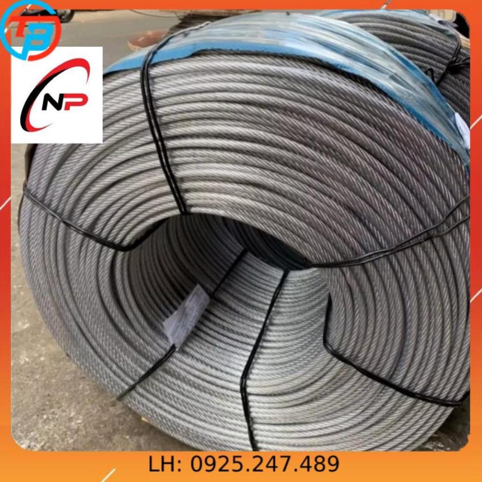 10Mét Cáp Bọc nhựa 8mm chịu lực căng cực tốt tặng kèm 2 tăng đơ,4ốc siết cáp.Sử dụng để gia cố ,neo chằng công trình