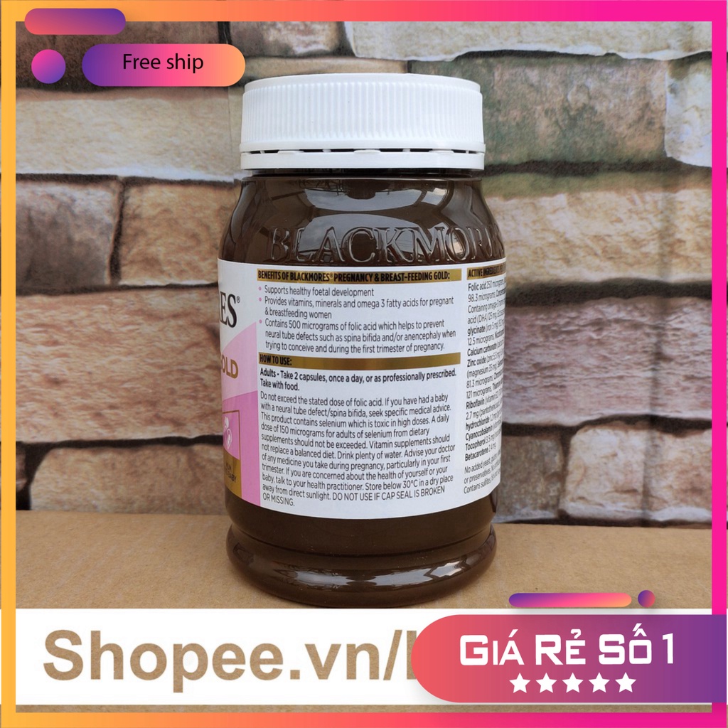 SIÊU SIÊU RẺ Viên uống Blackmores Pregnancy & Breast-Feeding Gold 180 viên - Vitamin Dành cho bà bầu và phụ nữ sau sinh