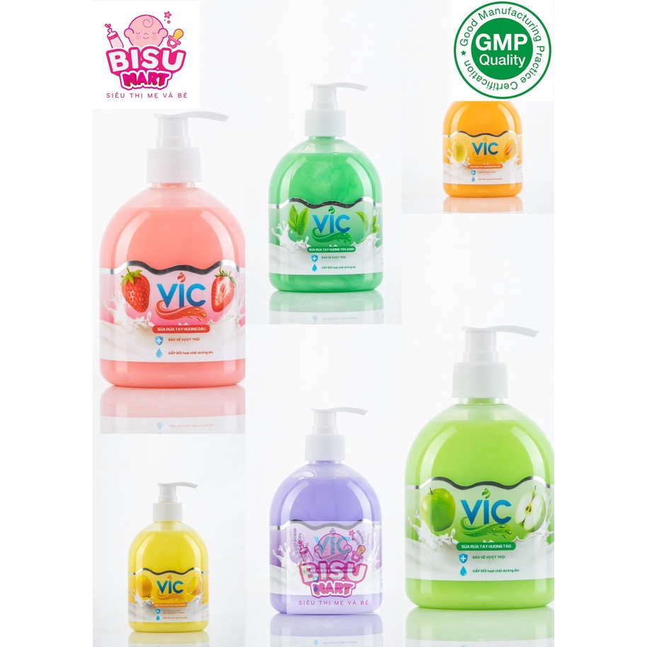 Nước rửa tay, Sữa Rửa Tay VIC 500ml đủ mùi