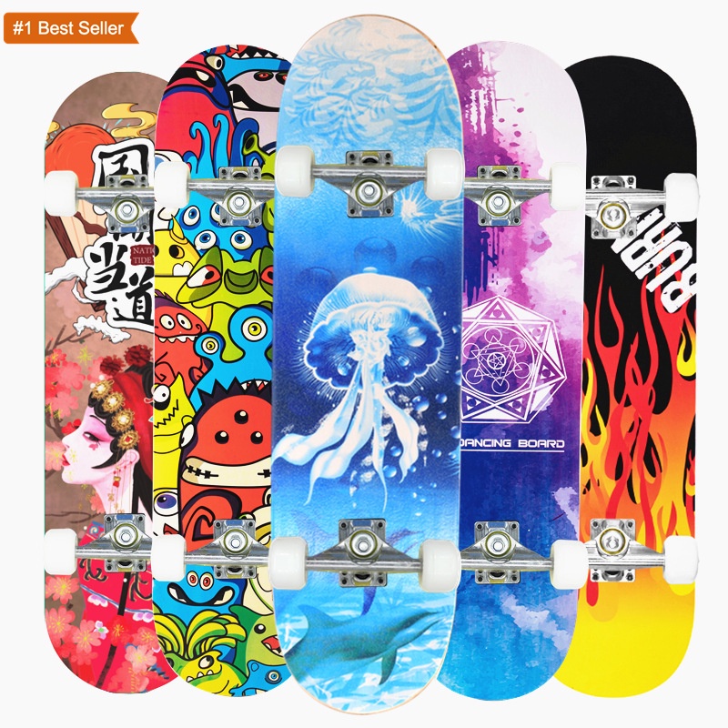 Ván Trượt Skateboard Trẻ Em Chống Trơn Trượt Bánh Caosu PU Kích Thước 70cm. Hàng Chính Hãng SOUPLE