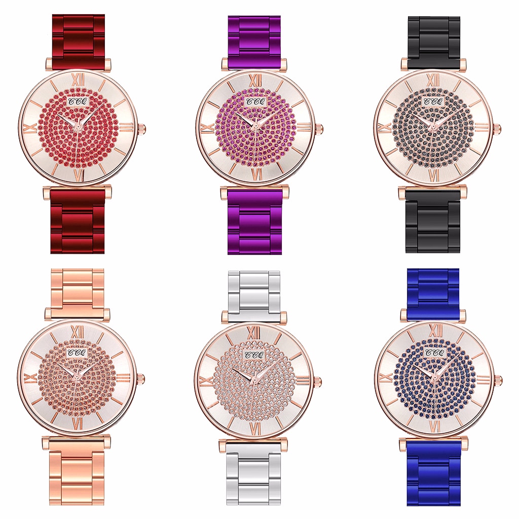 Hot Sale🔥Women Stainless Steel Full Diamond Watch Luxury Ladies Quartz Watch