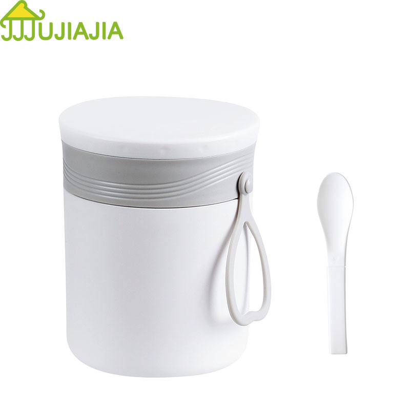 Cốc đựng súp sữa đồ ăn sáng JUJIAJIA có nắp đậy và muỗng 450ml tiện lợi