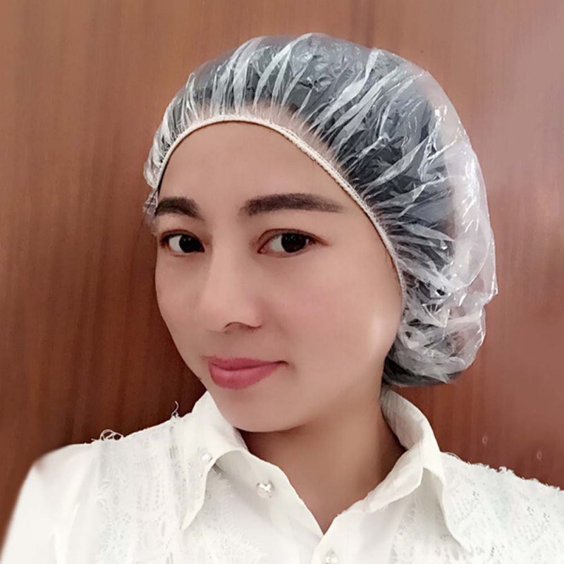 Bộ 100 mũ tắm nylon trong