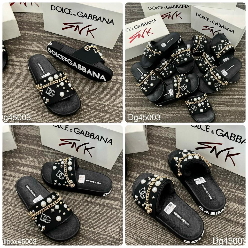 Dép Nam Quai Ngang DG Đính Đinh Gắn Sticker Ngọc Cực Sang Chảnh