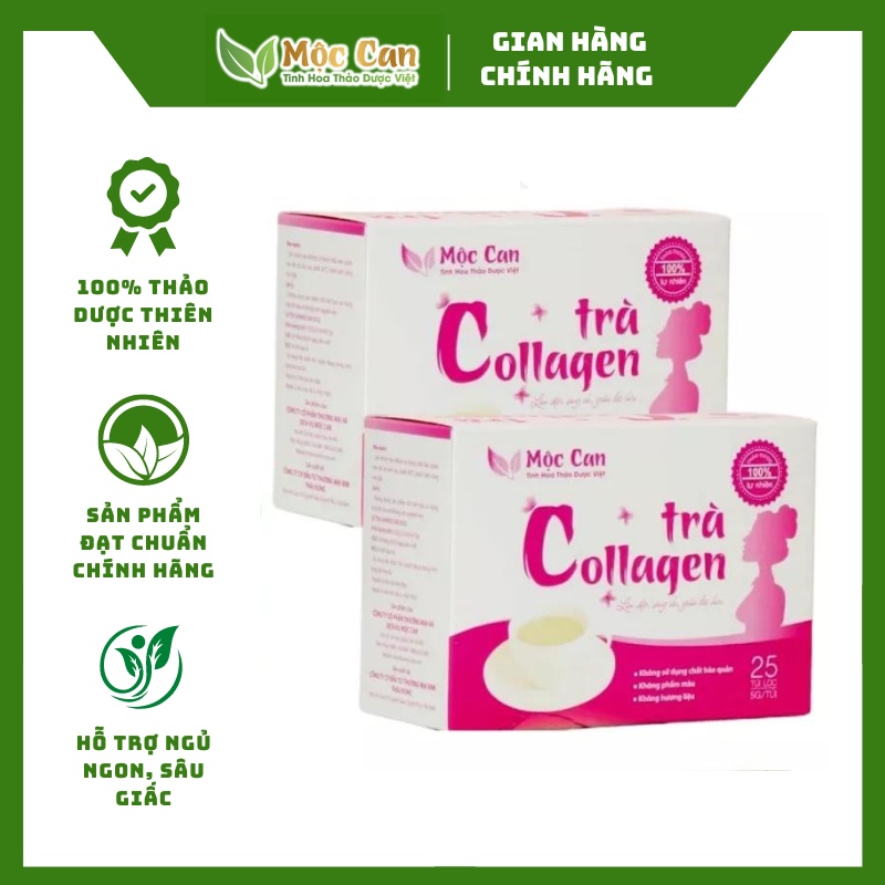 Trà Collagen Mộc Can làm đẹp, sáng da, giảm lão hóa, ngăn ngừa lão hóa, chống nếp nhăn, trắng da toàn thân