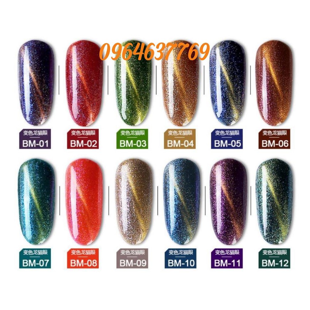 SƠN GEL AS - MẮT MÈO Mã BM CHAI ĐEN 15ML