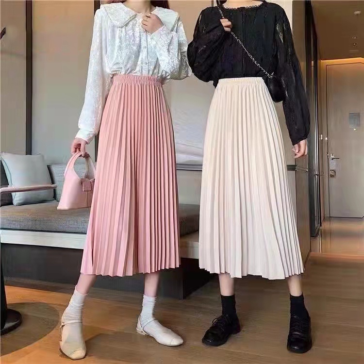 Chân váy dài SUXI lưng thun thời trang mùa xuân dành cho nữ