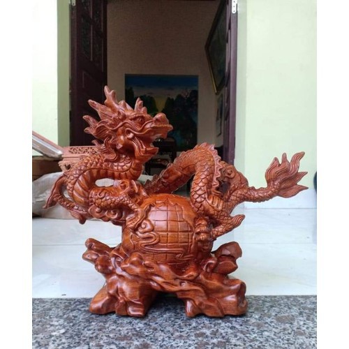 Tượng con rồng gỗ hương