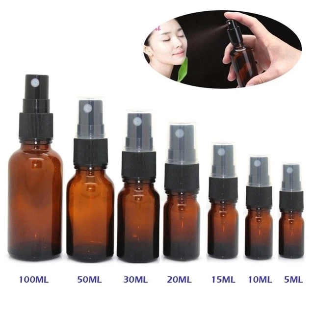 Chai xịt rỗng bằng thủy tinh màu vàng hổ phách dung tích 5-100ml