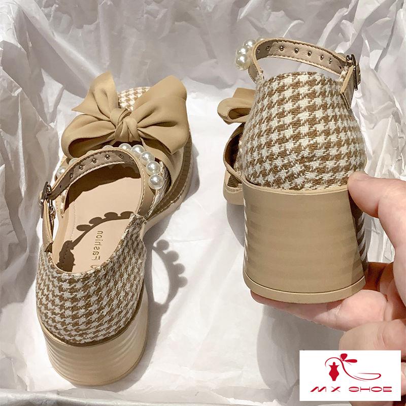 Giày Cao Gót Mary Jane Đế Dày Phong Cách Thời Trang Mùa Hè 022 Mới Cho Nữ