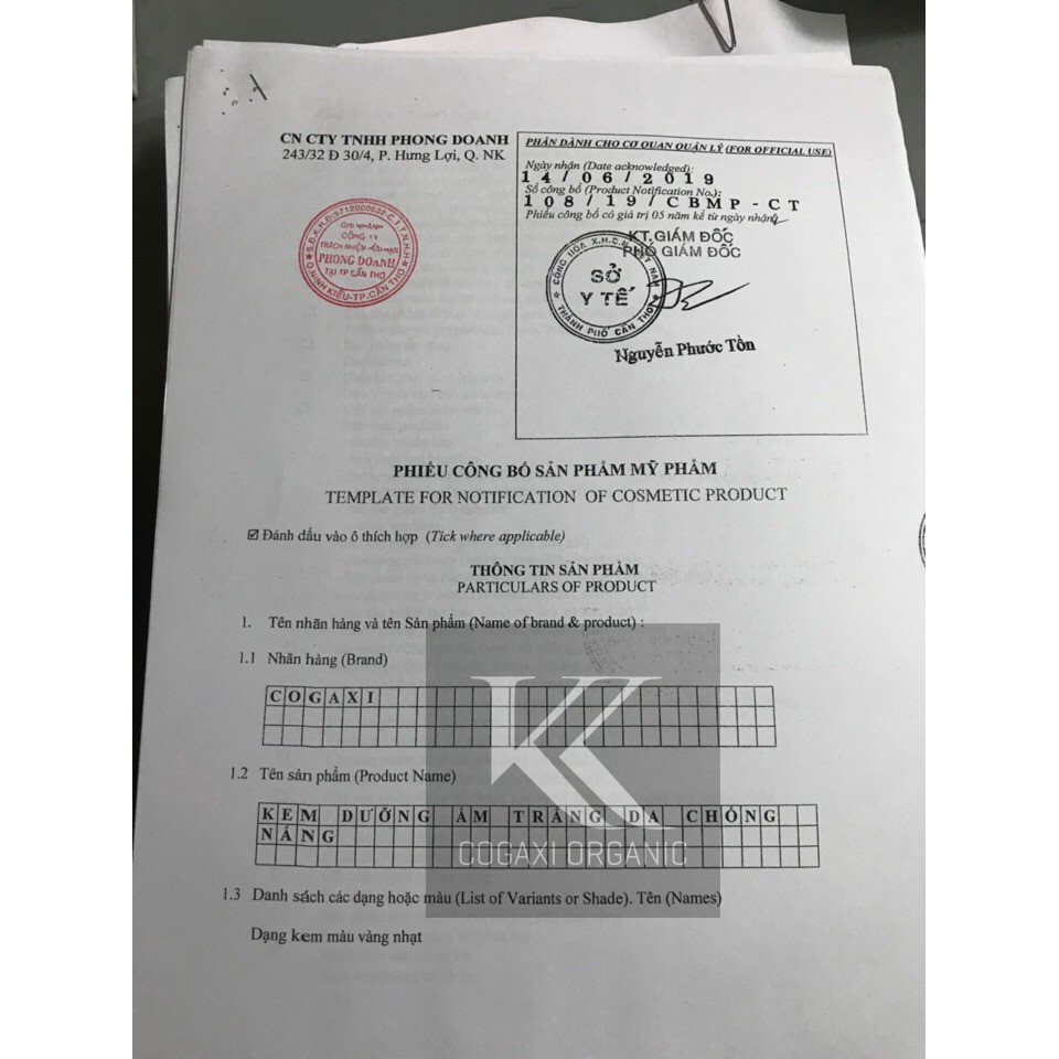 Kem COGAXI 10G 5 dòng vàng