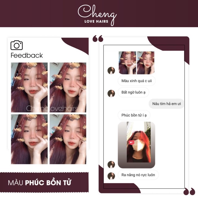 Thuốc nhuộm tóc PHÚC BỒN TỬ không cần thuốc tẩy tóc lên từ tone 4 - 5 Tặng oxi nhuộm | Chenglovehair, Chenglovehairs