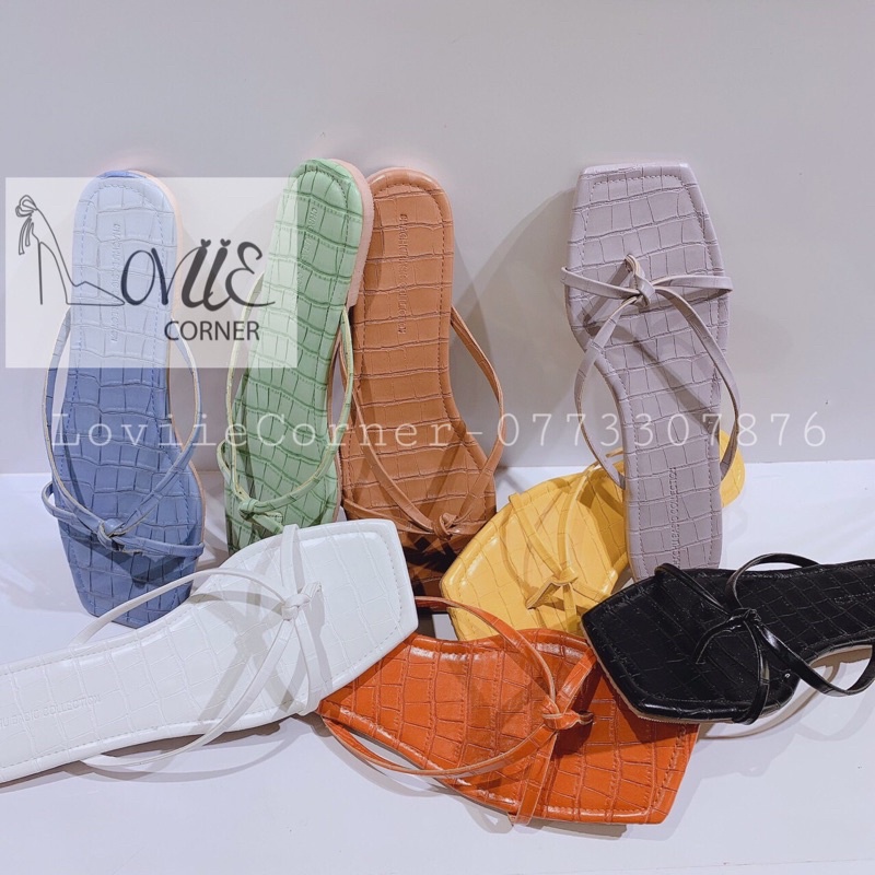 DÉP LÊ NỮ LOVIIECORNER ĐẾ BỆT THỜI TRANG - DÉP NỮ XỎ NGÓN KẸP DÂY MẢNH MŨI VUÔNG D201213