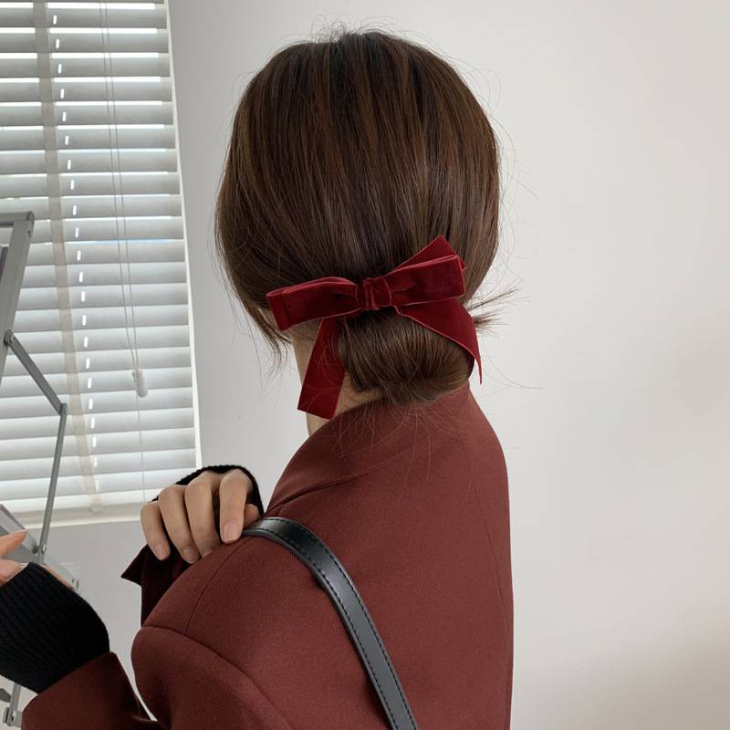Dây Buộc Tóc Vải Nhung Thắt Nơ Xinh Xắn