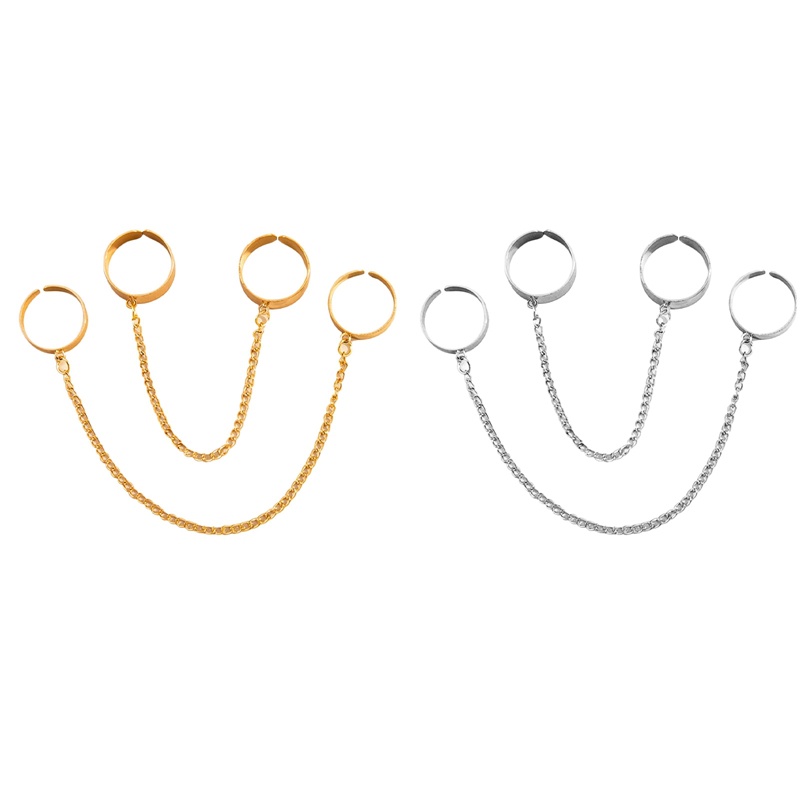 Set 2 Vòng Tay Dạng Dây Xích Màu Bạc Thời Trang Cho Cặp Đôi